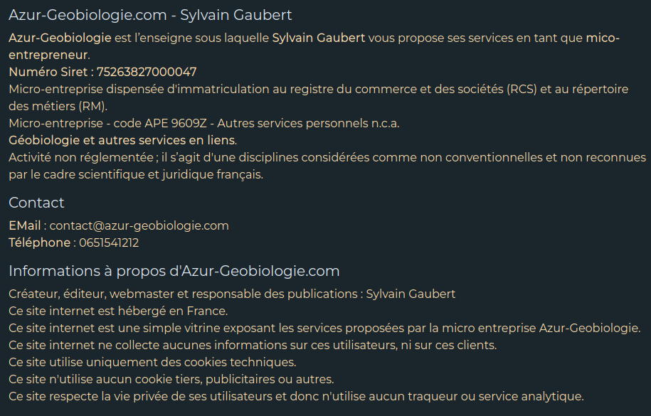 mentions légales FR